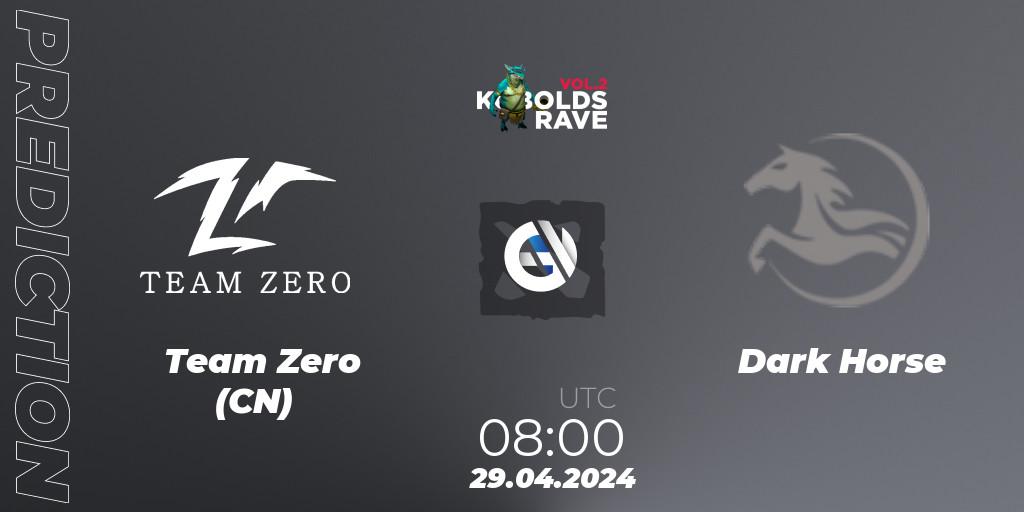Team Zero (CN) vs Dark Horse: Betting TIp, Match Prediction. 29.04.2024 at 08:00. Dota 2, Cringe Station Kobolds Rave 2