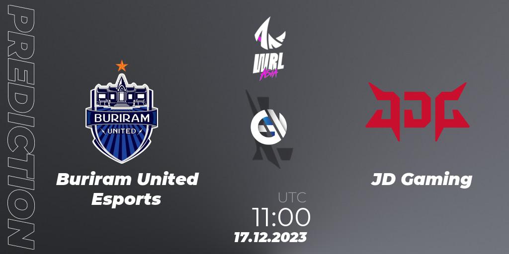 Buriram United Esports vs JD Gaming: Betting TIp, Match Prediction. 17.12.2023 at 11:00. Wild Rift, WRL Asia 2023 - Season 2 - Regular Season