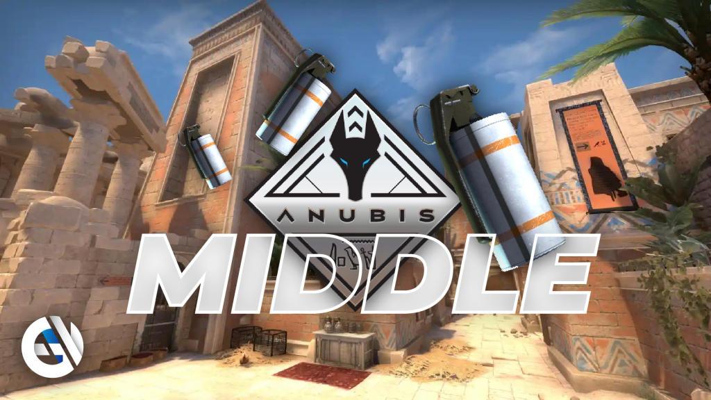 The guide on grenade throws at the middle of the map Anubis