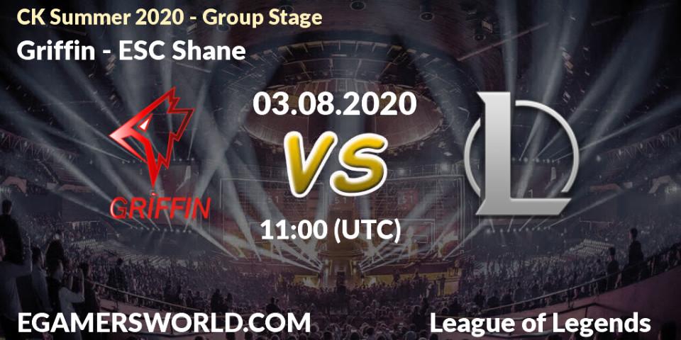 Griffin vs ESC Shane: Betting TIp, Match Prediction. 03.08.20. LoL, CK Summer 2020 - Group Stage