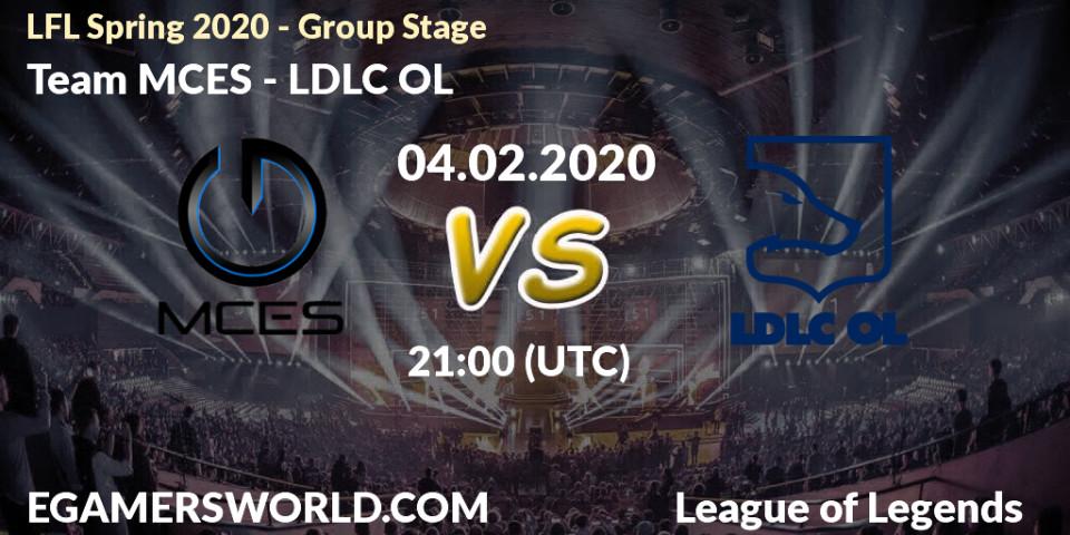 Team MCES vs LDLC OL: Betting TIp, Match Prediction. 04.02.20. LoL, LFL Spring 2020 - Group Stage