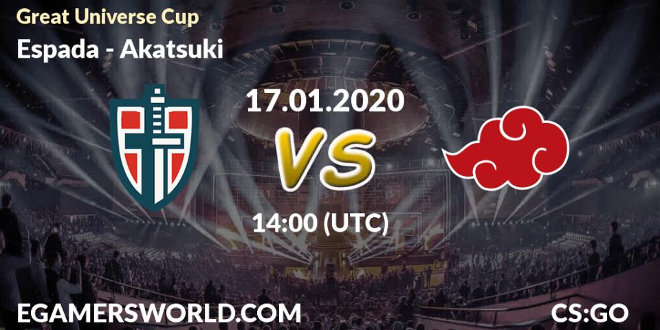 Espada vs Akatsuki: Betting TIp, Match Prediction. 17.01.20. CS2 (CS:GO), Great Universe Cup