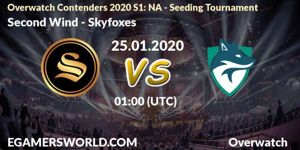 Second Wind vs Skyfoxes: Betting TIp, Match Prediction. 25.01.20. Overwatch, Overwatch Contenders 2020 S1: NA - Seeding Tournament