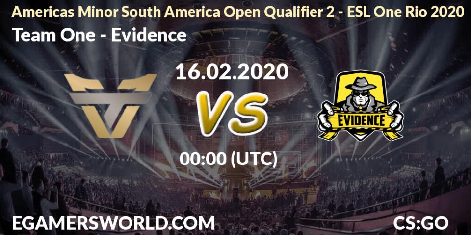 Team One vs Evidence: Betting TIp, Match Prediction. 16.02.20. CS2 (CS:GO), Americas Minor South America Open Qualifier 2 - ESL One Rio 2020