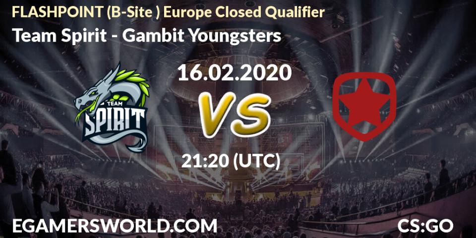 Team Spirit vs Gambit Youngsters: Betting TIp, Match Prediction. 16.02.20. CS2 (CS:GO), FLASHPOINT Europe Closed Qualifier