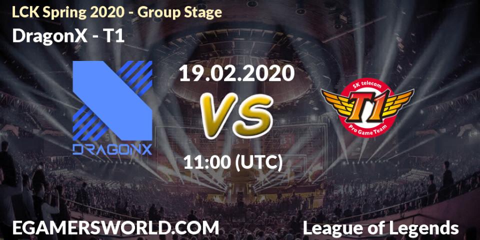 DragonX vs T1: Betting TIp, Match Prediction. 19.02.20. LoL, LCK Spring 2020 - Group Stage