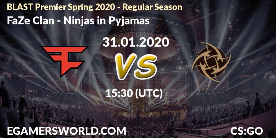 FaZe Clan vs Ninjas in Pyjamas: Betting TIp, Match Prediction. 31.01.20. CS2 (CS:GO), BLAST Premier Spring Series 2020: Regular Season