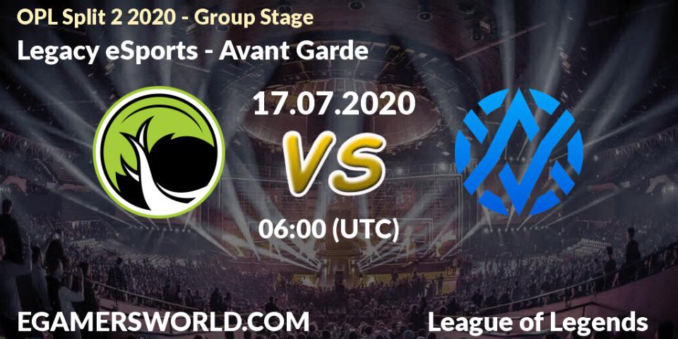 Legacy eSports vs Avant Garde: Betting TIp, Match Prediction. 17.07.20. LoL, OPL Split 2 2020 - Group Stage