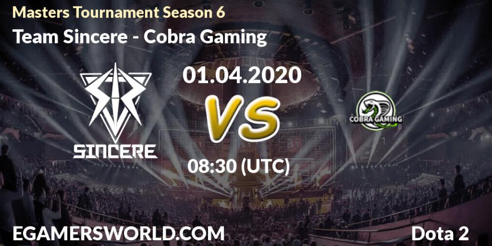 Team Sincere vs Cobra Gaming: Betting TIp, Match Prediction. 01.04.20. Dota 2, Masters Tournament Season 6