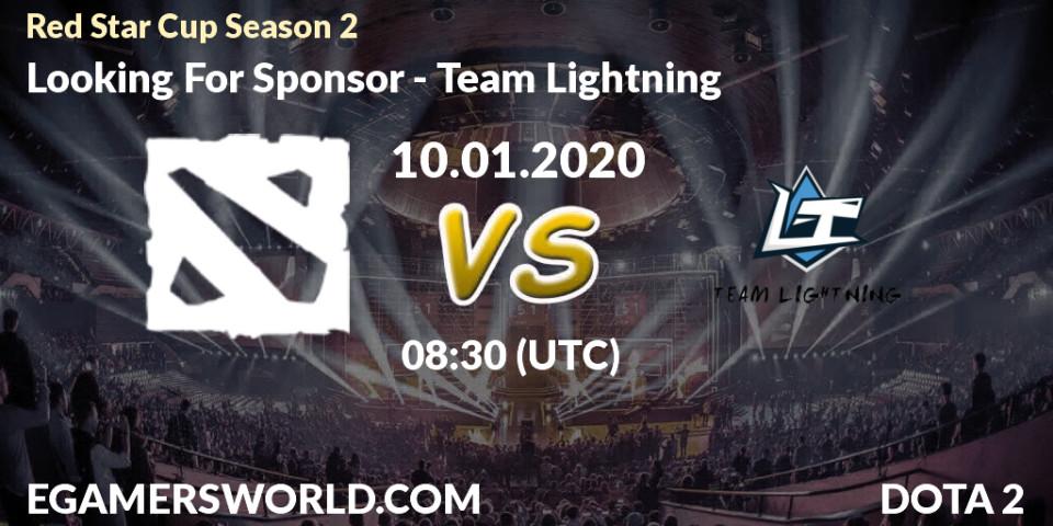 Looking For Sponsor vs Team Lightning: Betting TIp, Match Prediction. 10.01.20. Dota 2, Red Star Cup Season 2