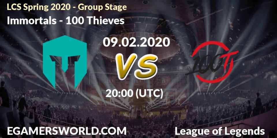 Immortals vs 100 Thieves: Betting TIp, Match Prediction. 09.02.20. LoL, LCS Spring 2020 - Group Stage