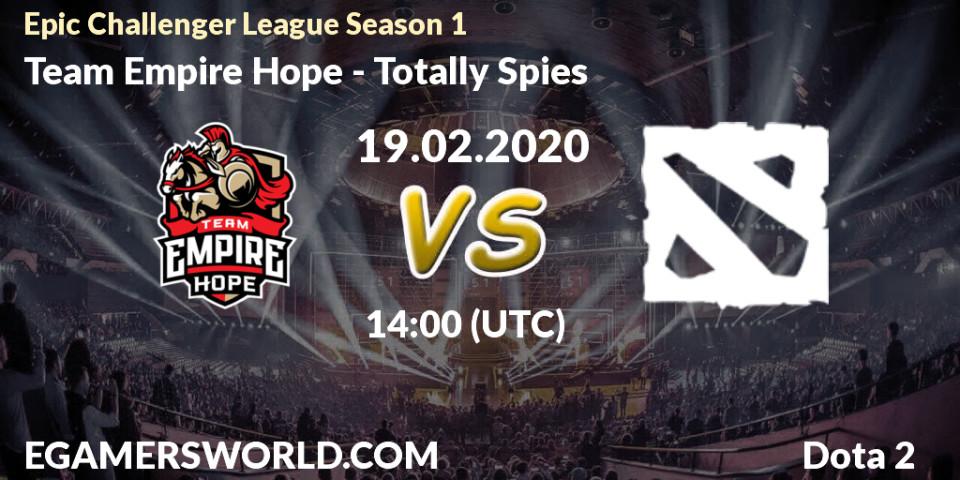 Team Empire Hope vs Totally Spies: Betting TIp, Match Prediction. 07.03.20. Dota 2, Epic Challenger League Season 1