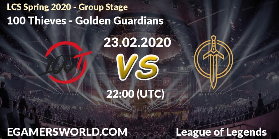 100 Thieves vs Golden Guardians: Betting TIp, Match Prediction. 23.02.20. LoL, LCS Spring 2020 - Group Stage