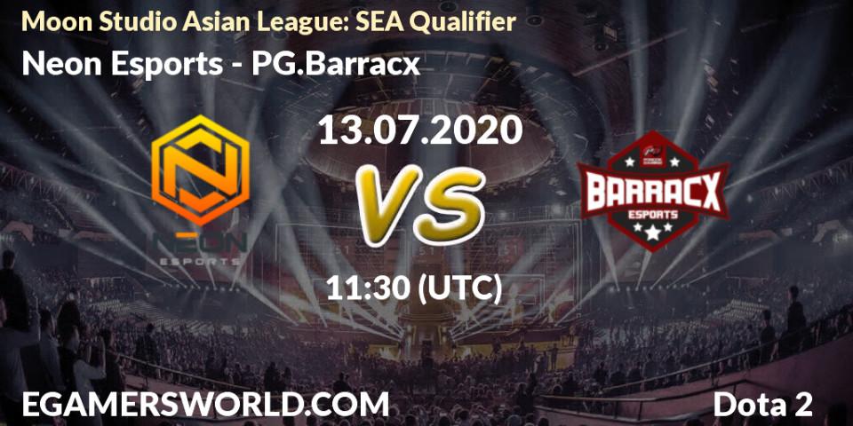 Neon Esports vs PG.Barracx: Betting TIp, Match Prediction. 13.07.20. Dota 2, Moon Studio Asian League: SEA Qualifier