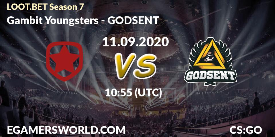 Gambit Youngsters vs GODSENT: Betting TIp, Match Prediction. 11.09.20. CS2 (CS:GO), LOOT.BET Season 7