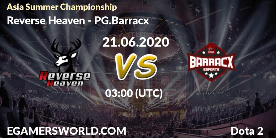 Reverse Heaven vs PG.Barracx: Betting TIp, Match Prediction. 21.06.20. Dota 2, Asia Summer Championship