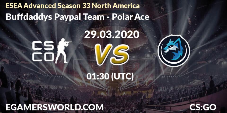 Buffdaddys Paypal Team vs Polar Ace: Betting TIp, Match Prediction. 29.03.20. CS2 (CS:GO), ESEA Advanced Season 33 North America