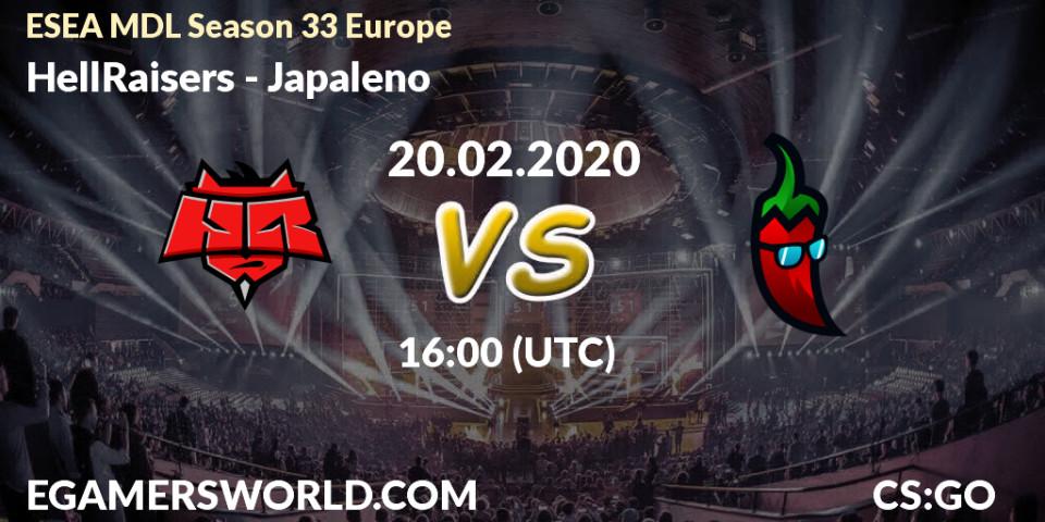 HellRaisers vs Japaleno: Betting TIp, Match Prediction. 20.02.20. CS2 (CS:GO), ESEA MDL Season 33 Europe