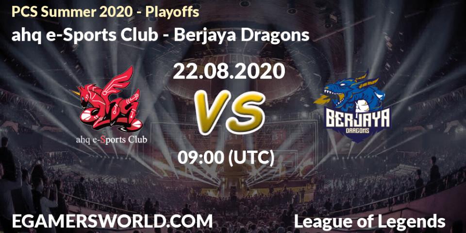 ahq e-Sports Club vs Berjaya Dragons: Betting TIp, Match Prediction. 22.08.20. LoL, PCS Summer 2020 - Playoffs