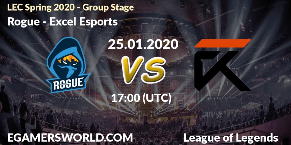 Rogue vs Excel Esports: Betting TIp, Match Prediction. 25.01.20. LoL, LEC Spring 2020 - Group Stage