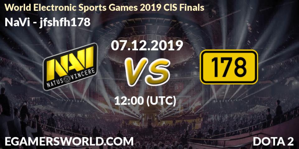 NaVi vs jfshfh178: Betting TIp, Match Prediction. 07.12.19. Dota 2, World Electronic Sports Games 2019 CIS Finals