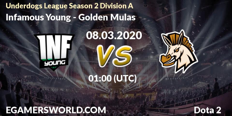 Infamous Young vs Golden Mulas: Betting TIp, Match Prediction. 12.03.20. Dota 2, Underdogs League Season 2 Division A