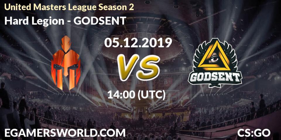 Hard Legion vs GODSENT: Betting TIp, Match Prediction. 05.12.19. CS2 (CS:GO), United Masters League Season 2