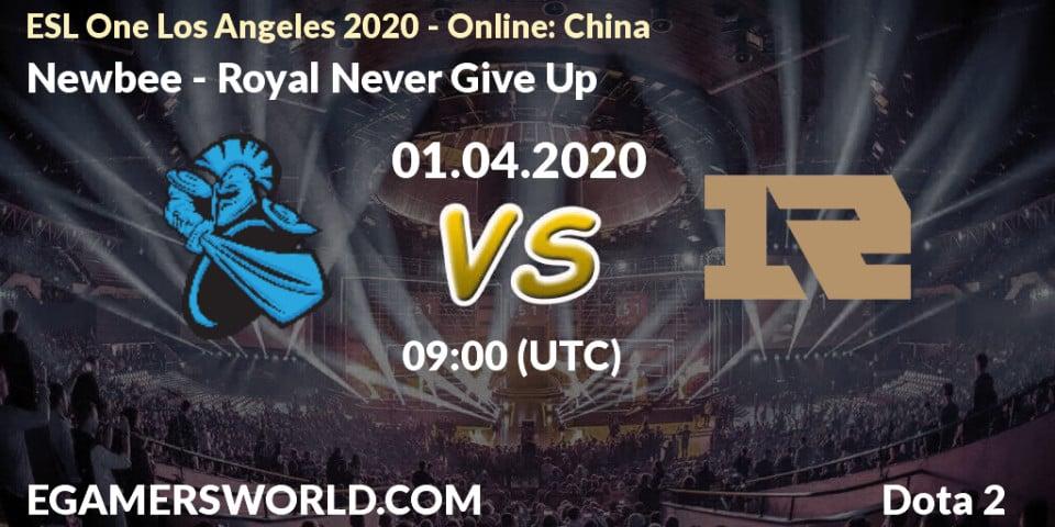 Newbee vs Royal Never Give Up: Betting TIp, Match Prediction. 01.04.20. Dota 2, ESL One Los Angeles 2020 - Online: China