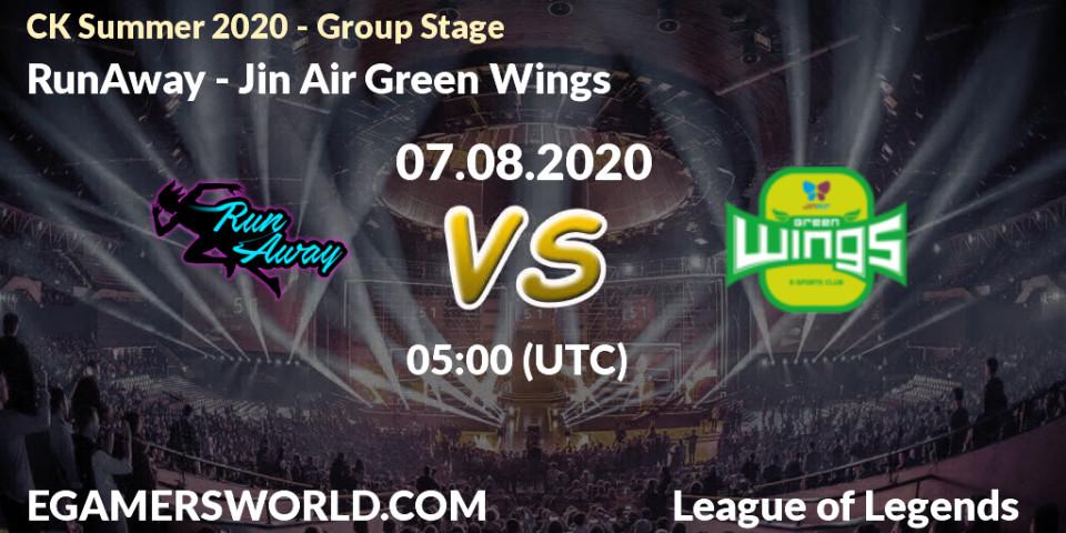RunAway vs Jin Air Green Wings: Betting TIp, Match Prediction. 07.08.20. LoL, CK Summer 2020 - Group Stage