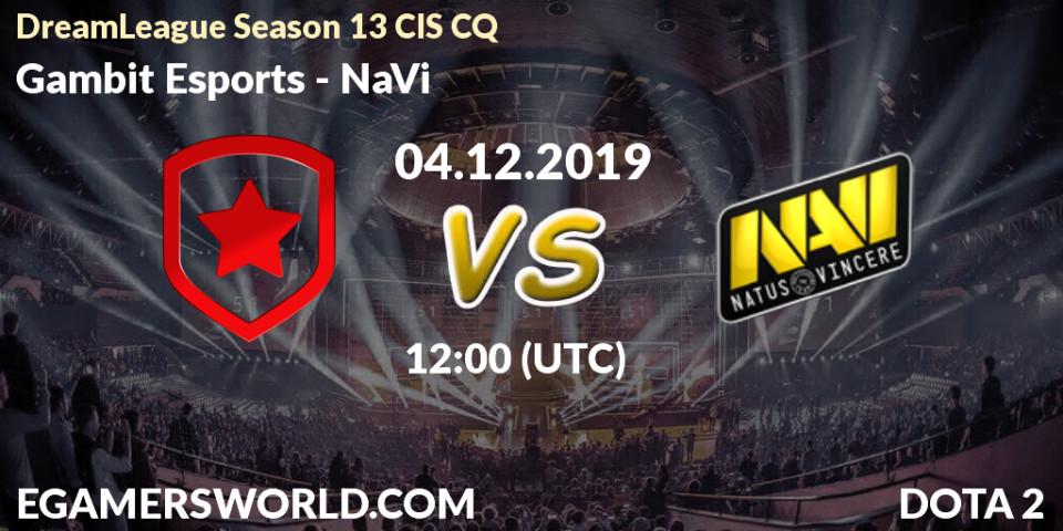 Gambit Esports vs NaVi: Betting TIp, Match Prediction. 04.12.19. Dota 2, DreamLeague Season 13 CIS CQ