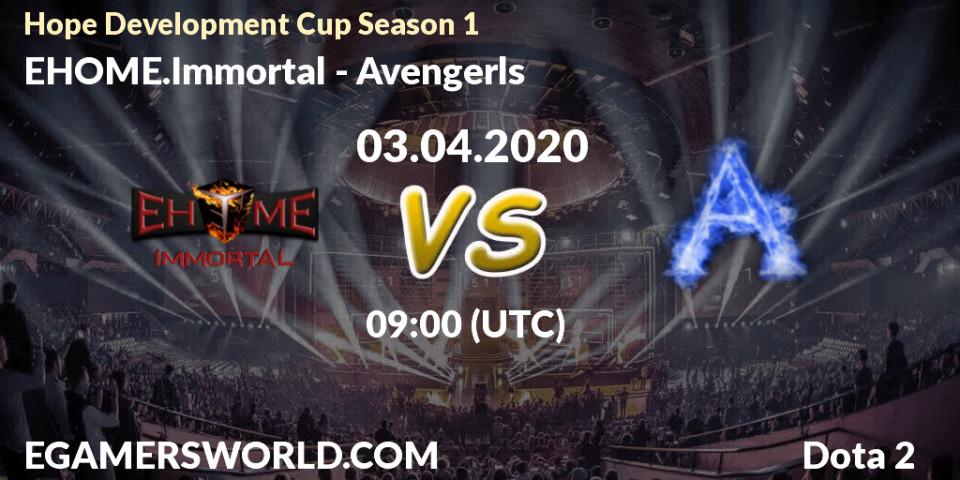 EHOME.Immortal vs Avengerls: Betting TIp, Match Prediction. 03.04.20. Dota 2, Hope Development Cup Season 1
