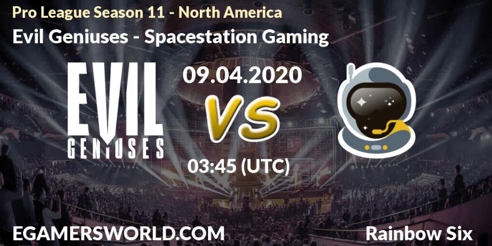 Evil Geniuses vs Spacestation Gaming: Betting TIp, Match Prediction. 09.04.20. Rainbow Six, Pro League Season 11 - North America