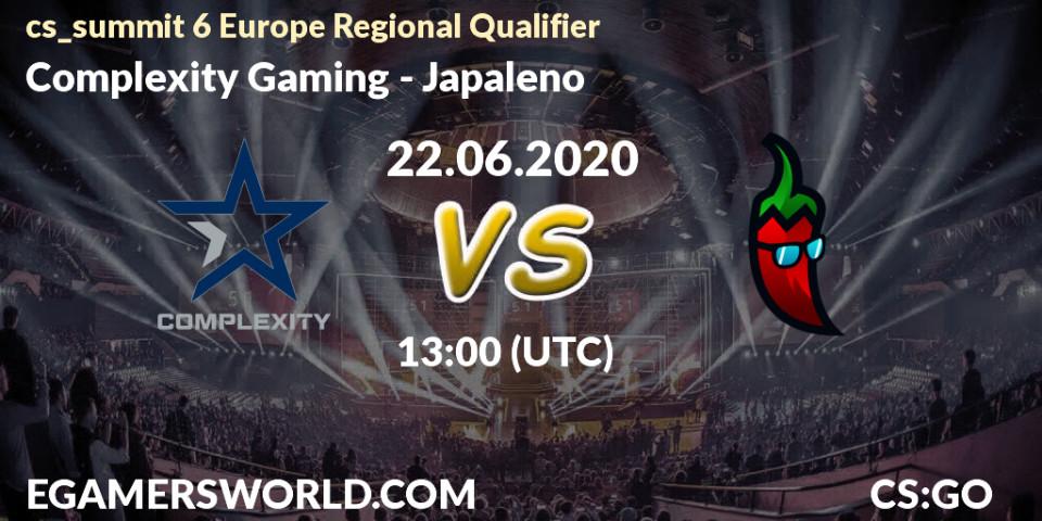 Complexity Gaming vs Japaleno: Betting TIp, Match Prediction. 22.06.20. CS2 (CS:GO), cs_summit 6 Europe Regional Qualifier