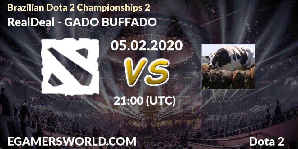 RealDeal vs GADO BUFFADO: Betting TIp, Match Prediction. 05.02.20. Dota 2, Brazilian Dota 2 Championships 2
