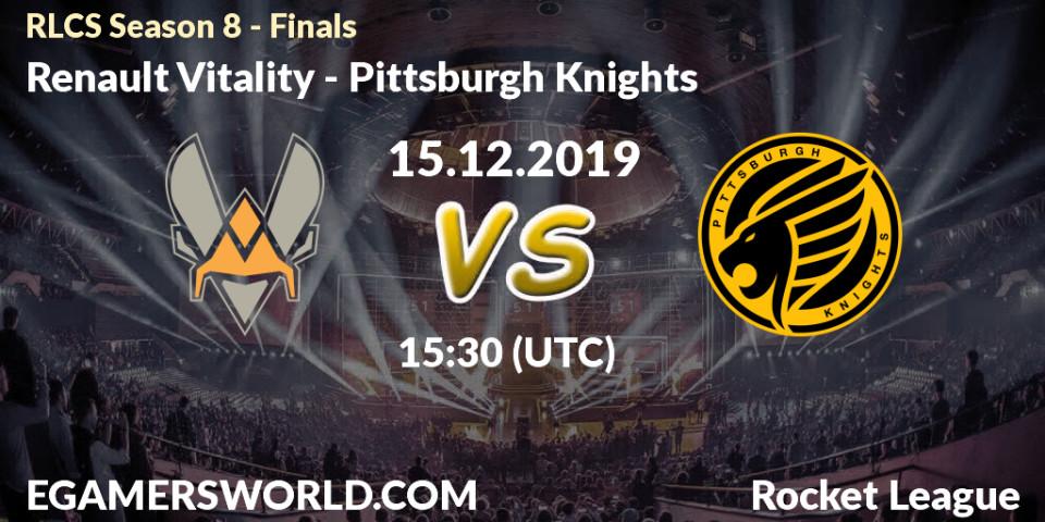 Renault Vitality vs Pittsburgh Knights: Betting TIp, Match Prediction. 15.12.19. Rocket League, RLCS Season 8 - Finals