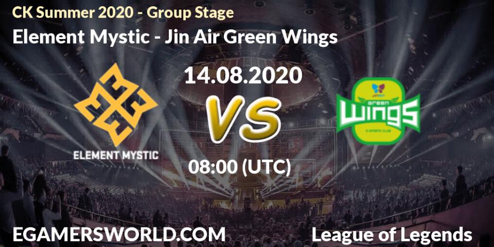 Element Mystic vs Jin Air Green Wings: Betting TIp, Match Prediction. 14.08.20. LoL, CK Summer 2020 - Group Stage