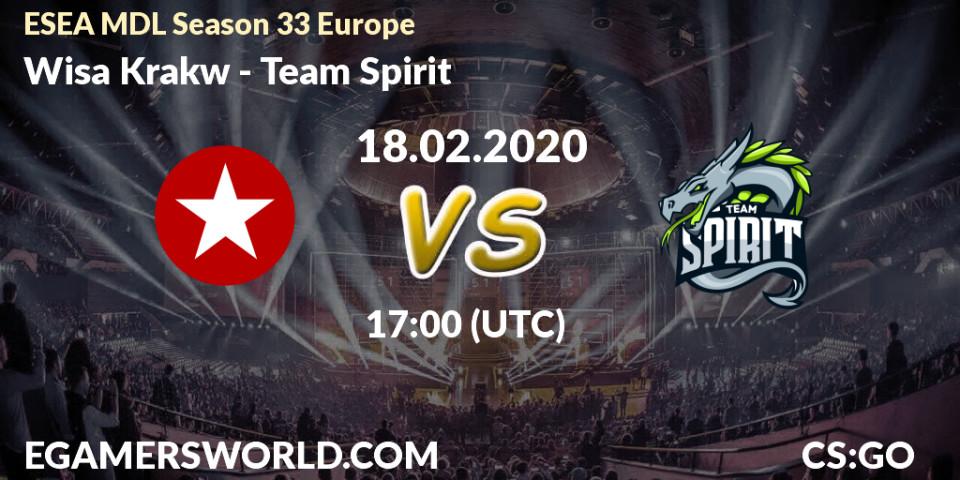 Wisła Kraków vs Team Spirit: Betting TIp, Match Prediction. 19.02.20. CS2 (CS:GO), ESEA MDL Season 33 Europe