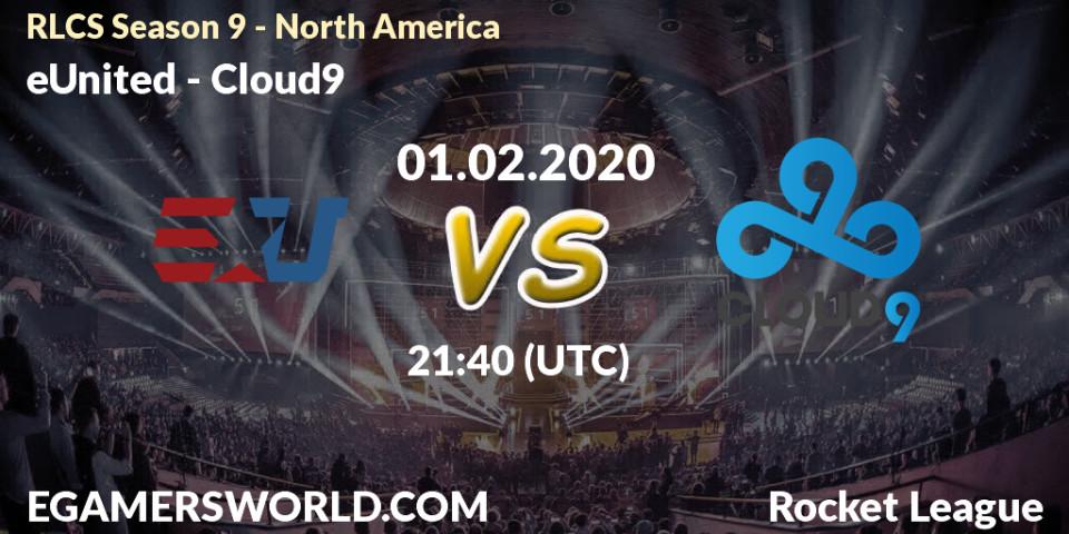 eUnited vs Cloud9: Betting TIp, Match Prediction. 08.02.20. Rocket League, RLCS Season 9 - North America