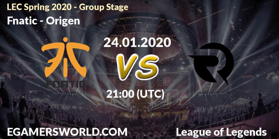 Fnatic vs Origen: Betting TIp, Match Prediction. 24.01.20. LoL, LEC Spring 2020 - Group Stage