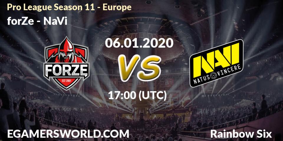 forZe vs NaVi: Betting TIp, Match Prediction. 06.01.20. Rainbow Six, Pro League Season 11 - Europe