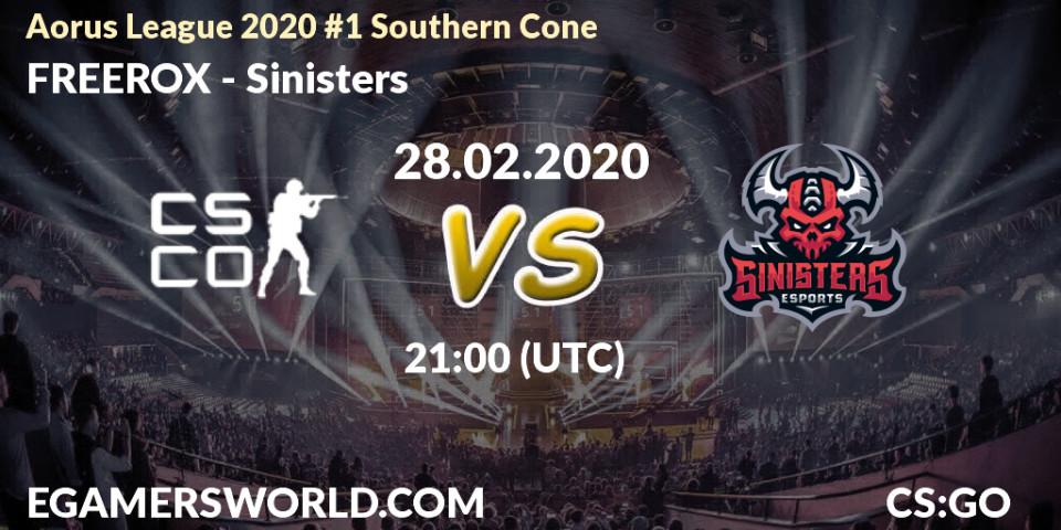 FREEROX vs Sinisters: Betting TIp, Match Prediction. 28.02.20. CS2 (CS:GO), Aorus League 2020 #1 Southern Cone