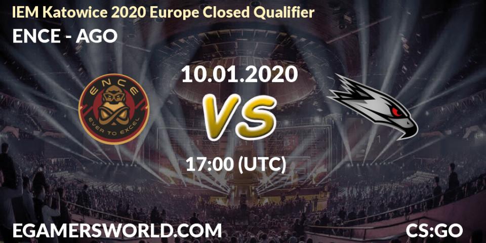 ENCE vs AGO: Betting TIp, Match Prediction. 10.01.20. CS2 (CS:GO), IEM Katowice 2020 Europe Closed Qualifier