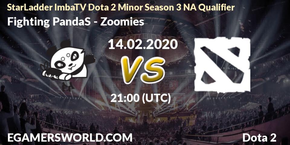 Fighting PandaS vs Zoomies: Betting TIp, Match Prediction. 14.02.20. Dota 2, StarLadder ImbaTV Dota 2 Minor Season 3 NA Qualifier