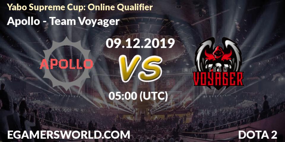 Apollo vs Team Voyager: Betting TIp, Match Prediction. 09.12.19. Dota 2, Yabo Supreme Cup: Online Qualifier