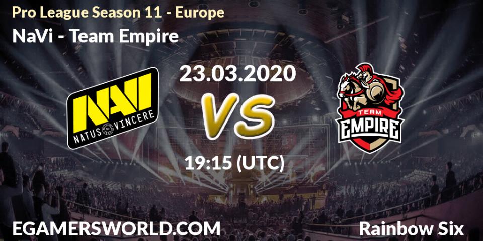 NaVi vs Team Empire: Betting TIp, Match Prediction. 23.03.20. Rainbow Six, Pro League Season 11 - Europe