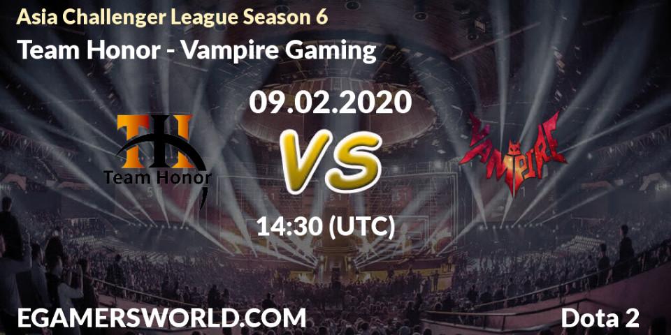 Team Honor vs Vampire Gaming: Betting TIp, Match Prediction. 17.02.20. Dota 2, Asia Challenger League Season 6