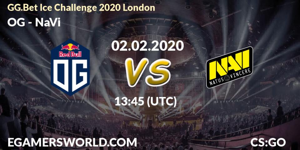 OG vs NaVi: Betting TIp, Match Prediction. 02.02.20. CS2 (CS:GO), GG.Bet Ice Challenge 2020 London