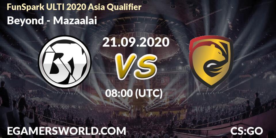 Beyond vs Mazaalai: Betting TIp, Match Prediction. 21.09.20. CS2 (CS:GO), FunSpark ULTI 2020 Asia Qualifier