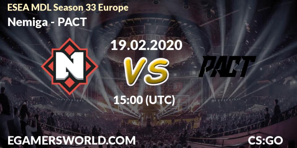 Nemiga vs PACT: Betting TIp, Match Prediction. 19.02.20. CS2 (CS:GO), ESEA MDL Season 33 Europe