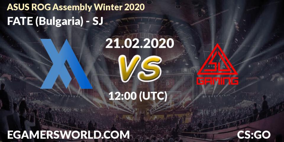FATE (Bulgaria) vs SJ: Betting TIp, Match Prediction. 21.02.20. CS2 (CS:GO), ASUS ROG Assembly Winter 2020